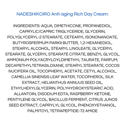 Onshindo Osaka - Nadeshikoiro – Rich Face Day Cream (Dry Skin) - 50ml
