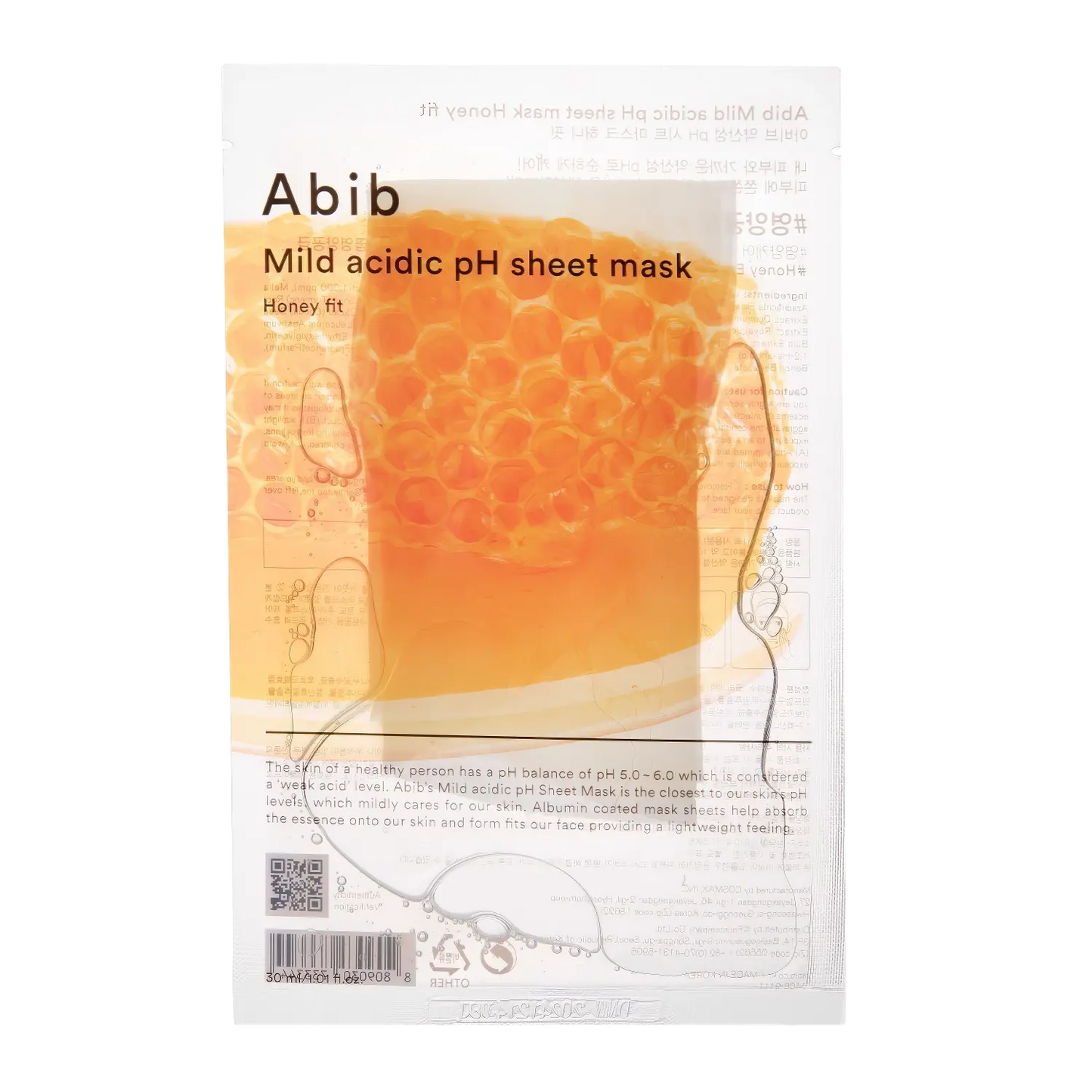Abib - Mild Acidic pH Sheet Mask Honey Fit - 30ml-Wonder Skin