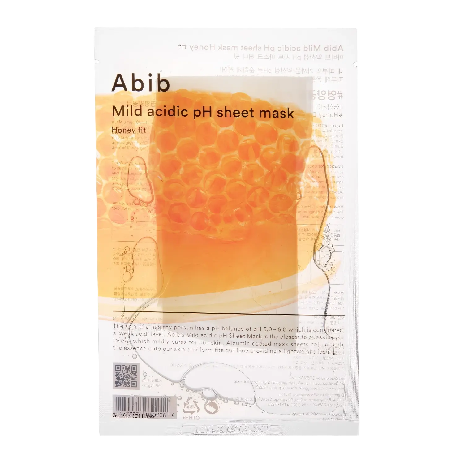 Abib - Mild Acidic pH Sheet Mask Honey Fit - 30ml-Wonder Skin