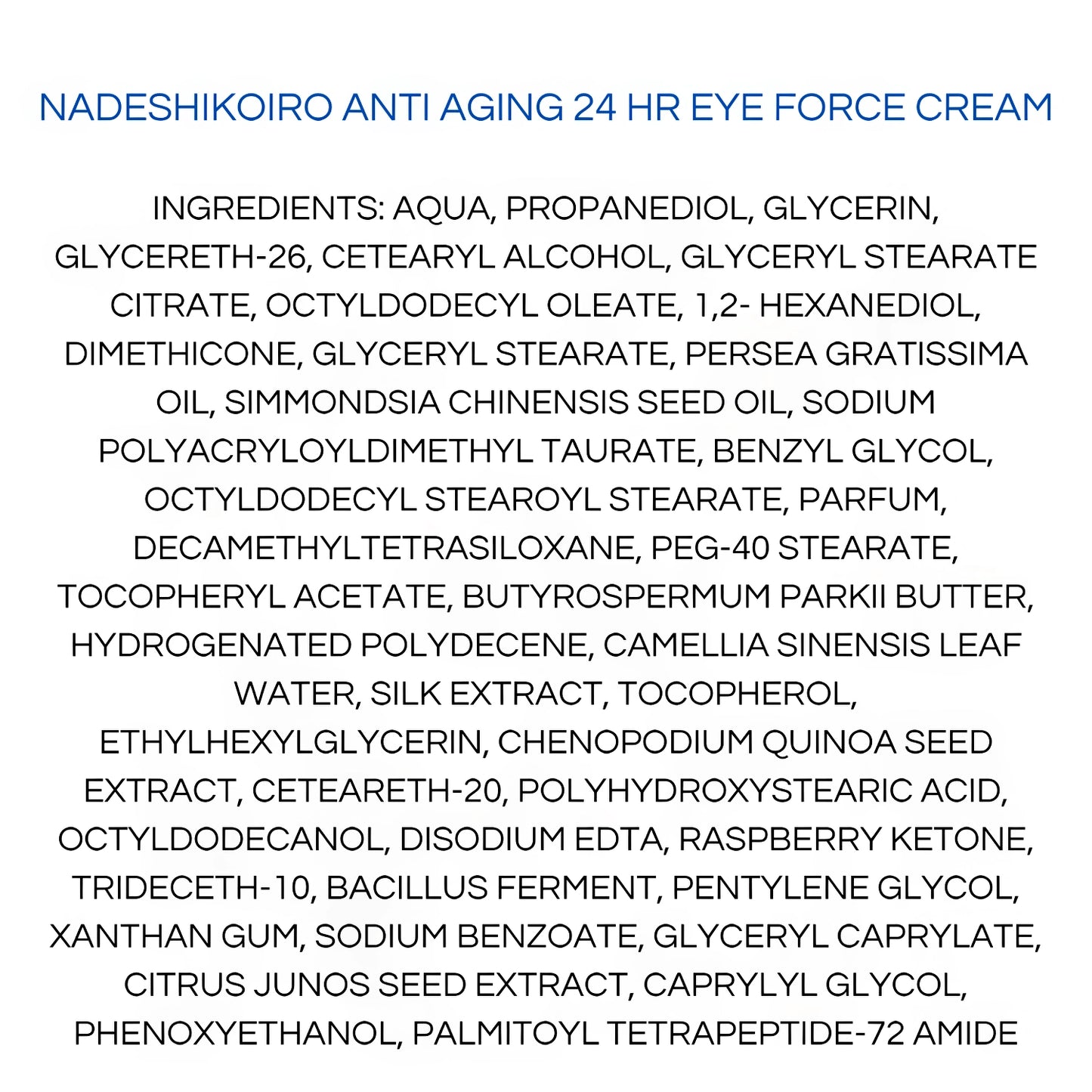 Onshindo Osaka - Nadeshikoiro – 24hr Eye Force Cream (All Skin Types) - 20ml-Wonder Skin