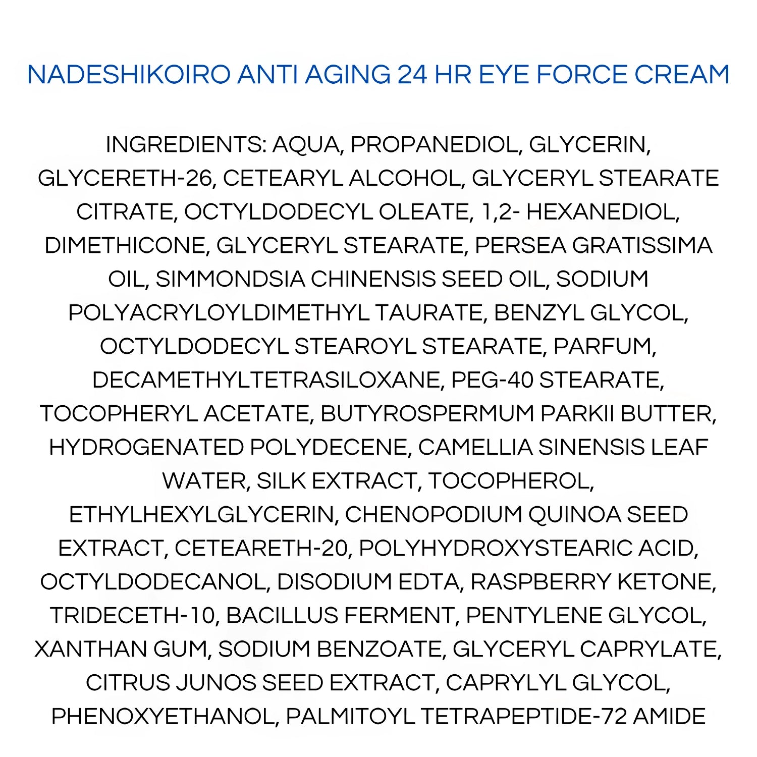 Onshindo Osaka - Nadeshikoiro – 24hr Eye Force Cream (All Skin Types) - 20ml-Wonder Skin